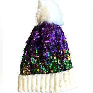 Mardi Gras Sequin Beanie NWT